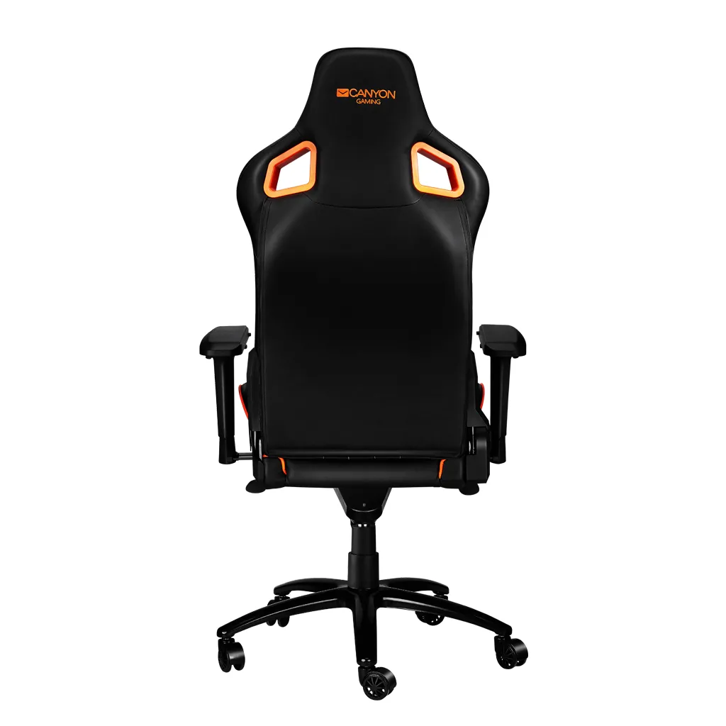 Scaun Gaming Canyon Corax, PU Piele, Negru/Portocaliu