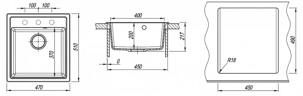 Кухонная мойка Dr.Gans Nica 470 (Серый)