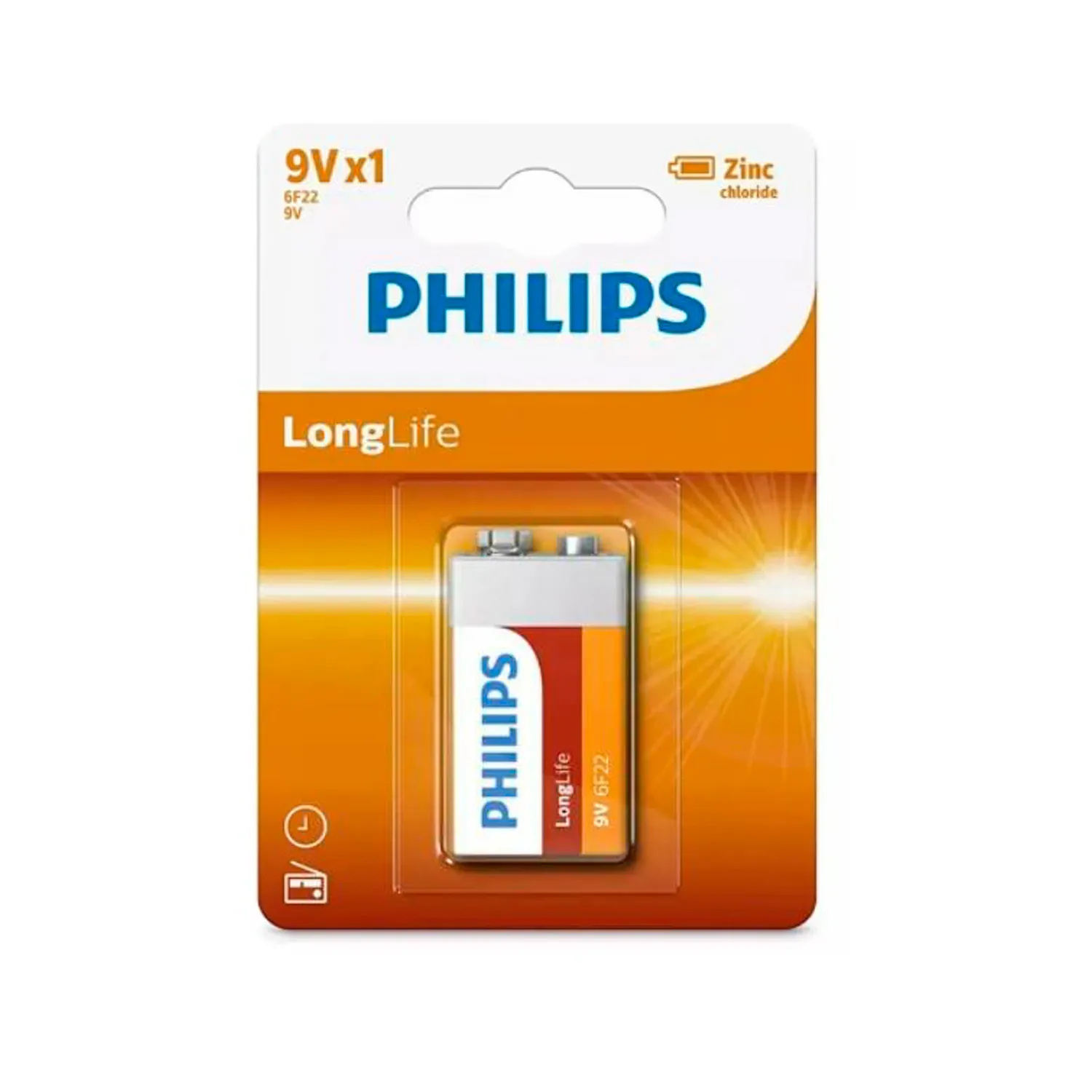 Baterie Philips 6F22, 9V, LONGLIFE Philips