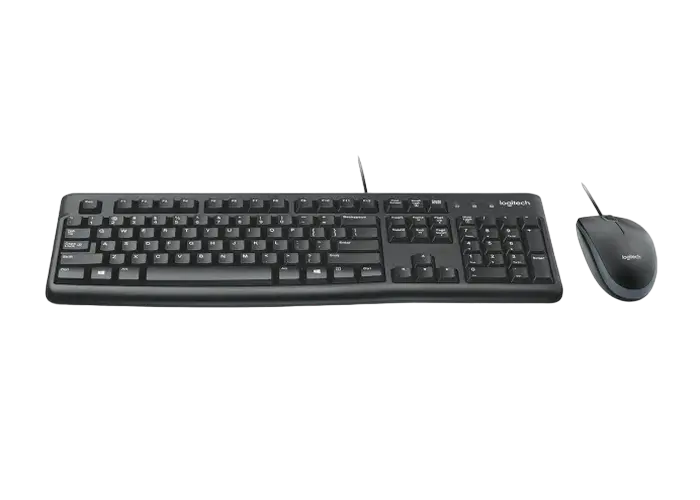 Клавиатура и мышь Logitech MK120, Проводное, Чёрный