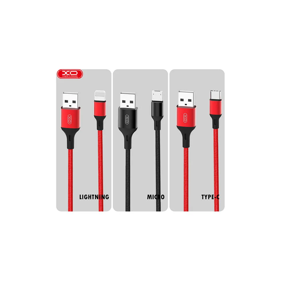 Cablu încărcare și sincronizare XO NB143 Type-C, USB Type-A/USB Type-C, 1m, Negru