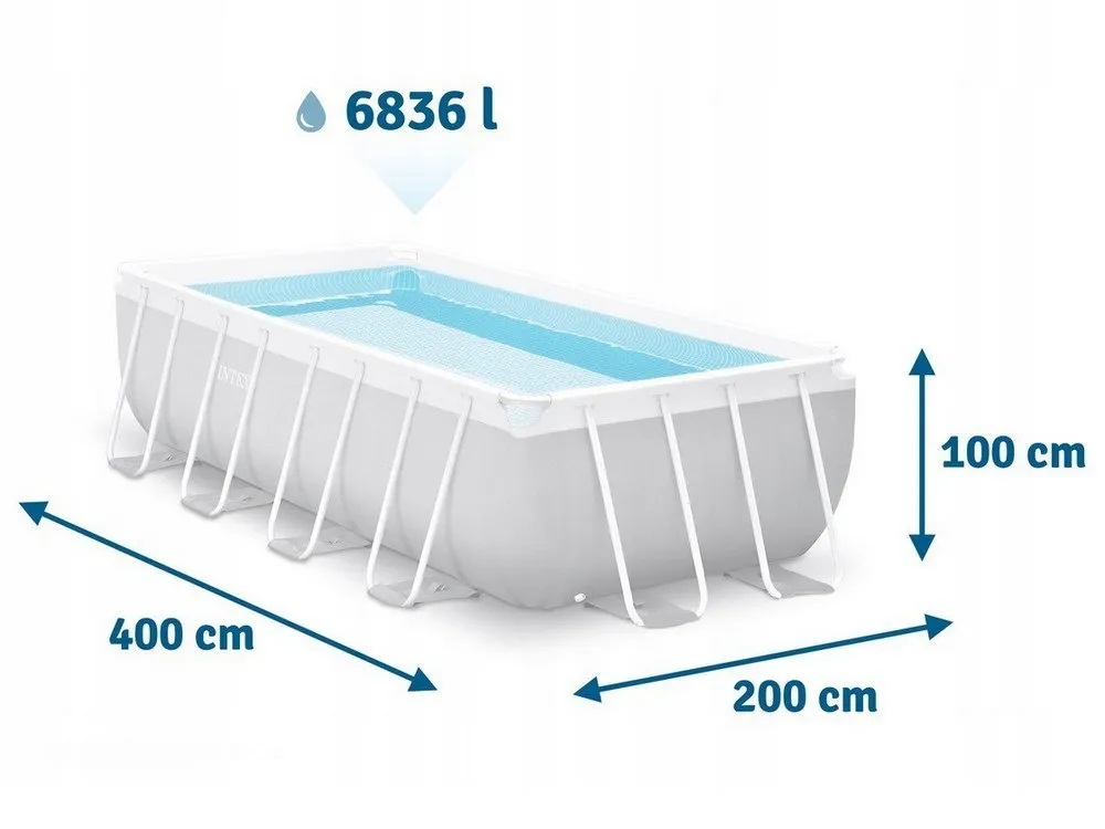 Piscină cu cadru metalic Intex Metal Frame, 6836L, Gri, 26788