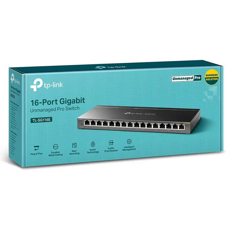 Сетевой коммутатор TP-LINK TL-SG116E, 16x 10/100/1000 Мбит/с