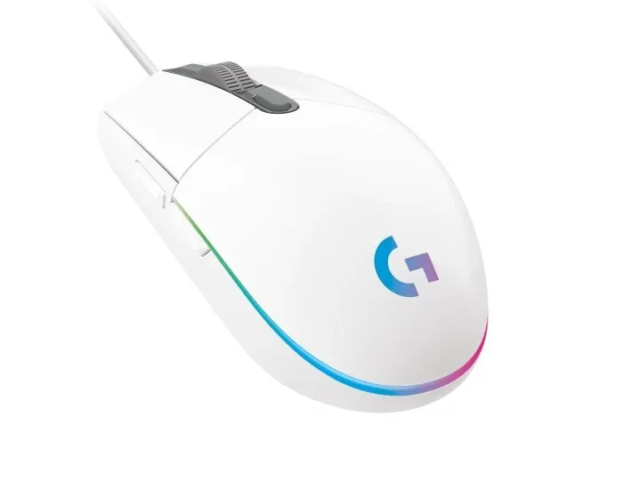 Gaming Mouse Logitech G203 Lightsync, Optical, 200-8000 dpi, 6 buttons, Ambidextrous, RGB, White USB
