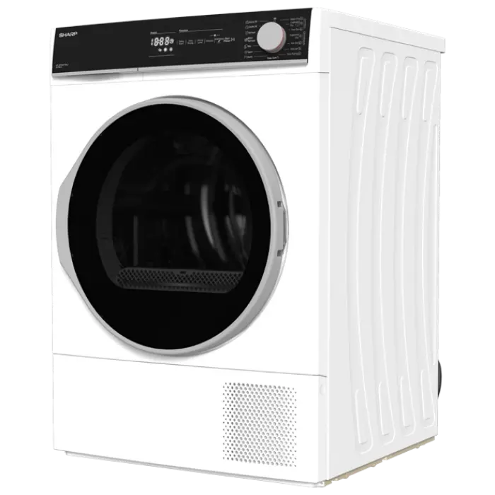 Uscător de rufe Sharp KDNHH8S7GW2EE, 8kg, Alb
