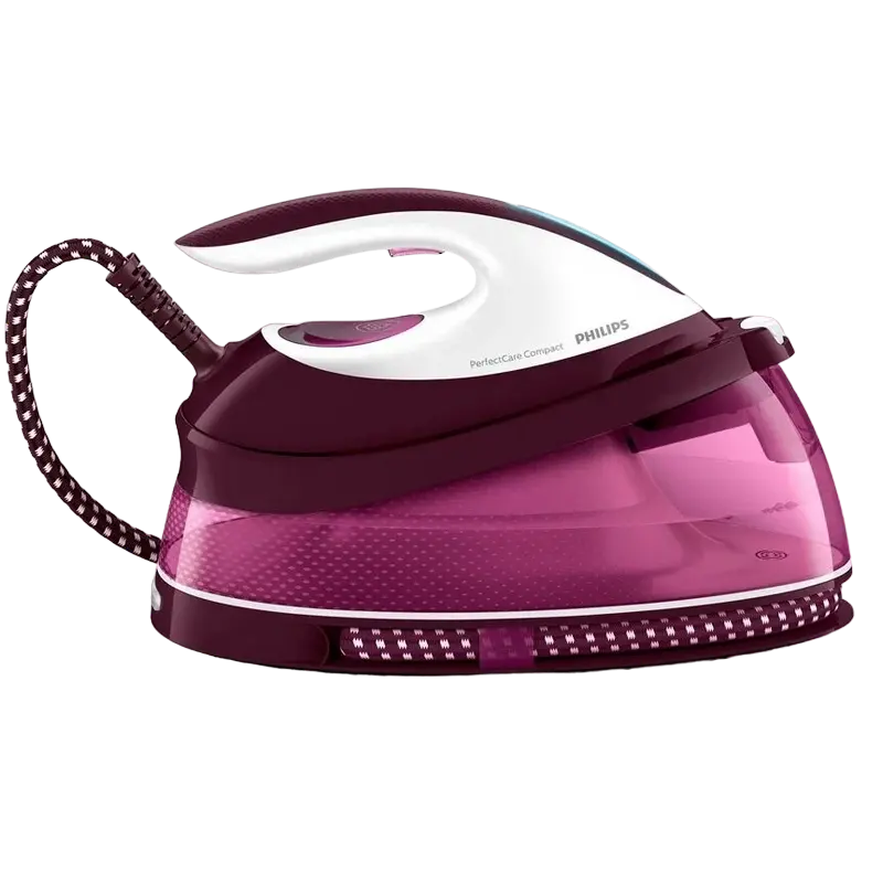 Fier de călcat cu generator de abur Philips GC7842/40, 2400W, Roz