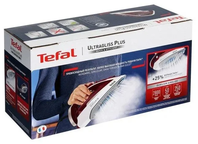 Утюг Tefal FV6810E0, 2800 Вт, Бордовый