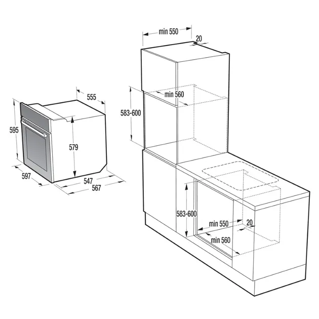 Cuptor Electric Gorenje BO 737 E24XG, Oțel inoxidabil