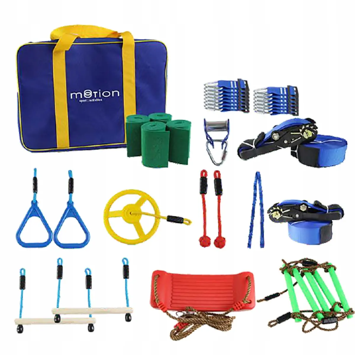 Cursa portabil cu obstacole pentru copii - JUMI (cu balansoar)