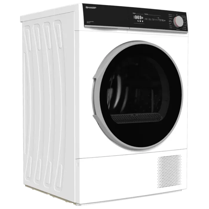 Uscător de rufe Sharp KDNHH8S7GW2EE, 8kg, Alb