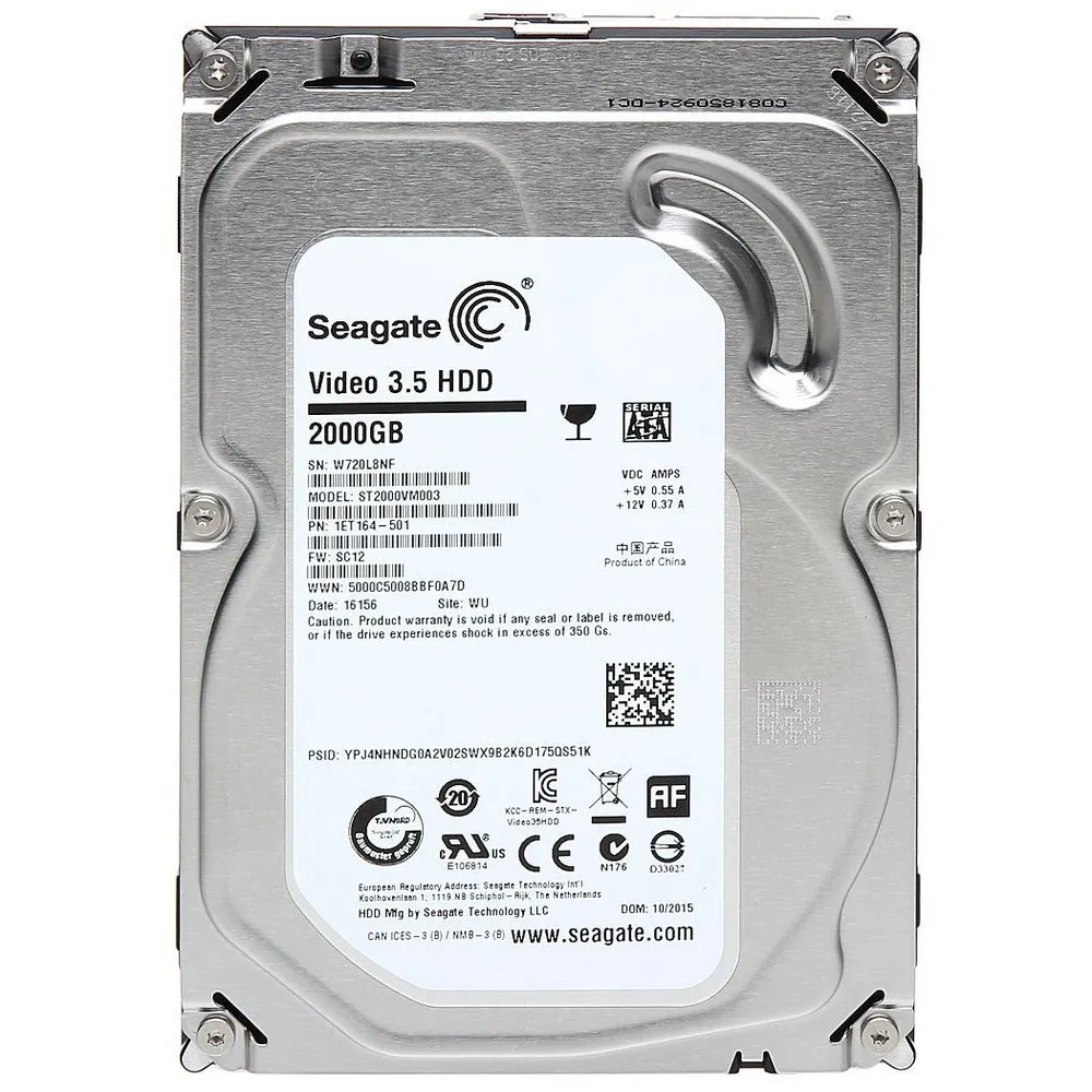 Жесткий диск Seagate Video 3.5 HDD, 3.5", 2 ТБ <ST2000VM003>