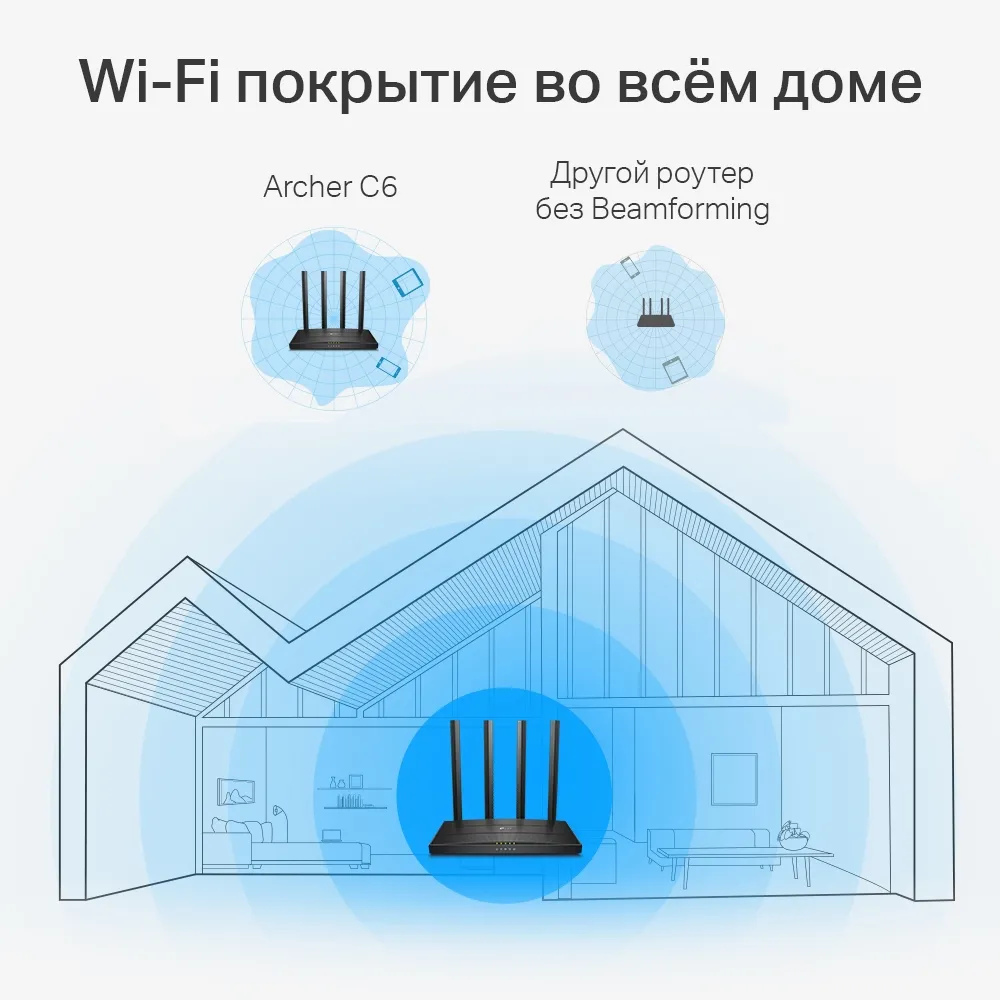 Беспроводной маршрутизатор TP-LINK Archer C6 V3.2, Чёрный