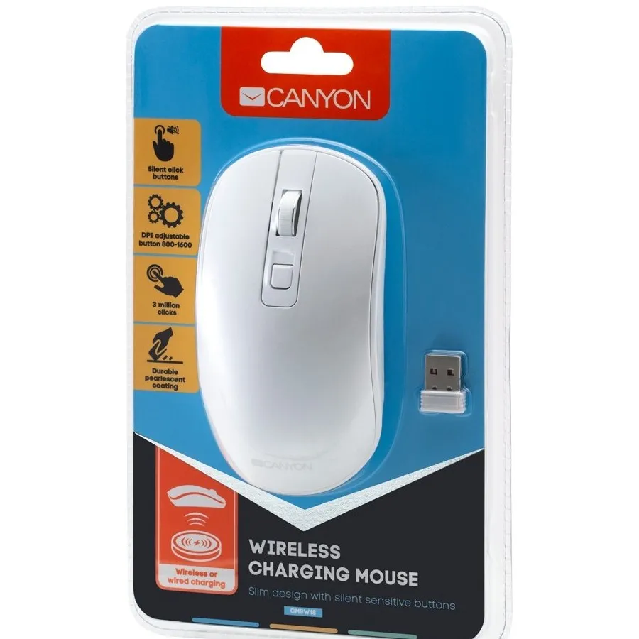 Беcпроводная мышь Canyon MW-18, Белый