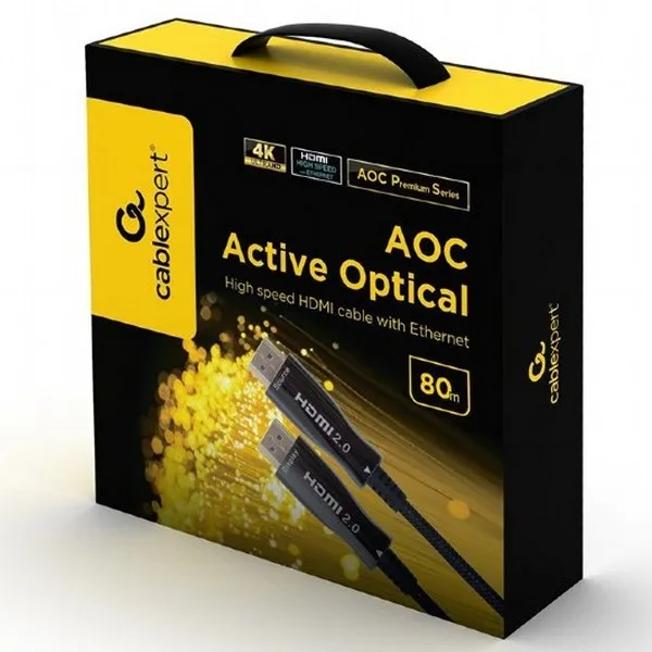 Cablu Video Cablexpert CCBP-HDMI-AOC-80M, HDMI (M) - HDMI (M), 80m, Negru