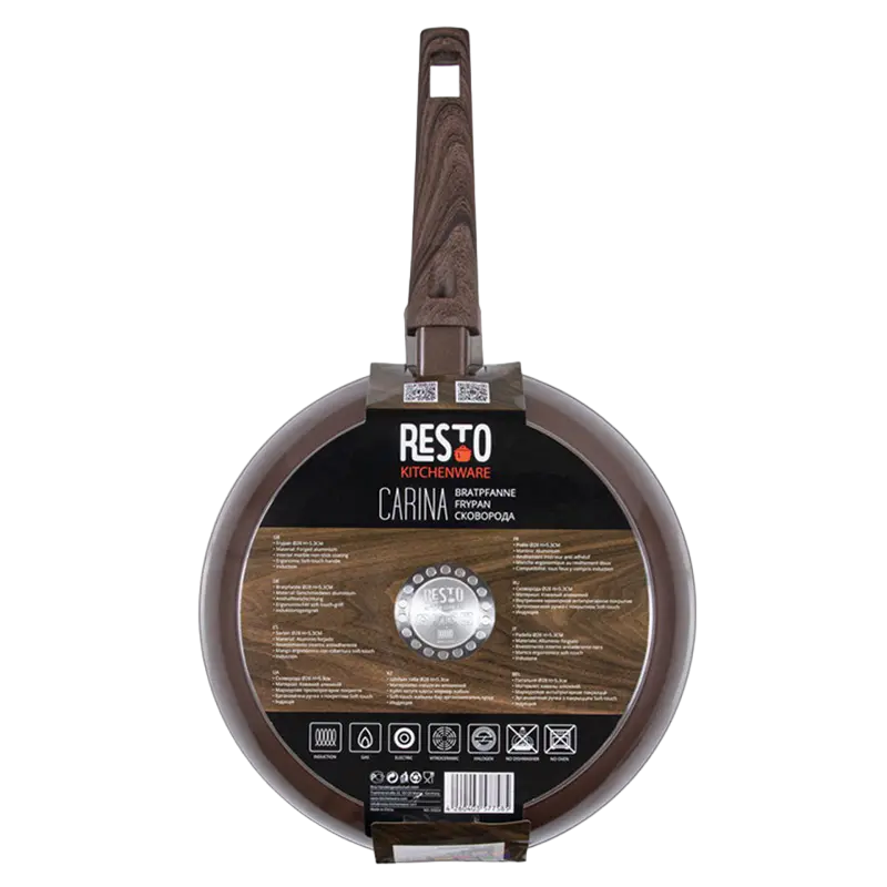 Сковорода RESTO 93024, 28см, Коричневый