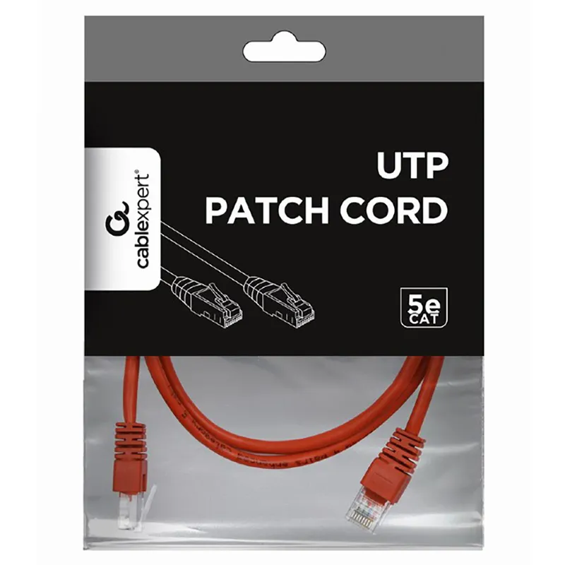 Patch cord Cablexpert PP12-2M/R, CAT5e UTP, 2m, Roșu