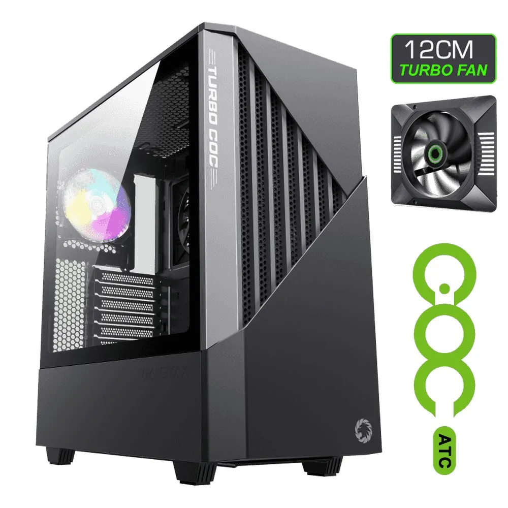 Carcasă PC Gamemax Contac COC, Midi-Tower, ATX, Negru/Gri