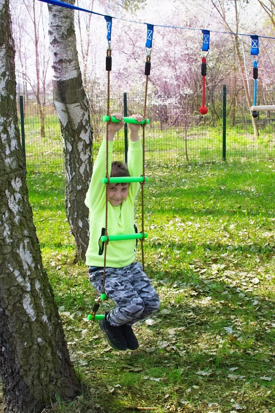 Cursa portabil cu obstacole pentru copii - JUMI (cu balansoar)