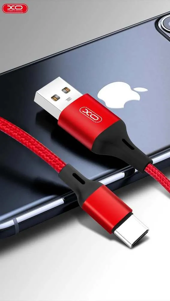 Cablu încărcare și sincronizare XO NB143 Type-C, USB Type-A/USB Type-C, 1m, Roșu