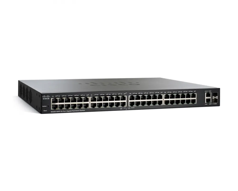 Коммутатор Cisco SF220-48P-K9-EU, 48x 10/100 Мбит/с, 2x 10/100/1000 Мбит/с