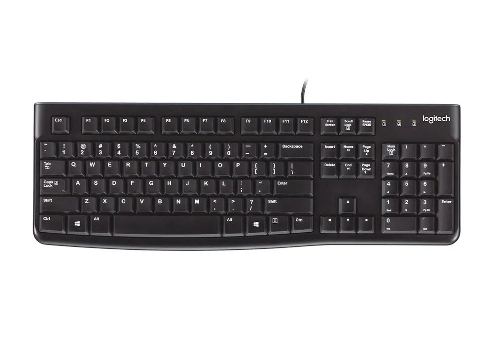 Клавиатура Logitech K120, Проводное, Чёрный