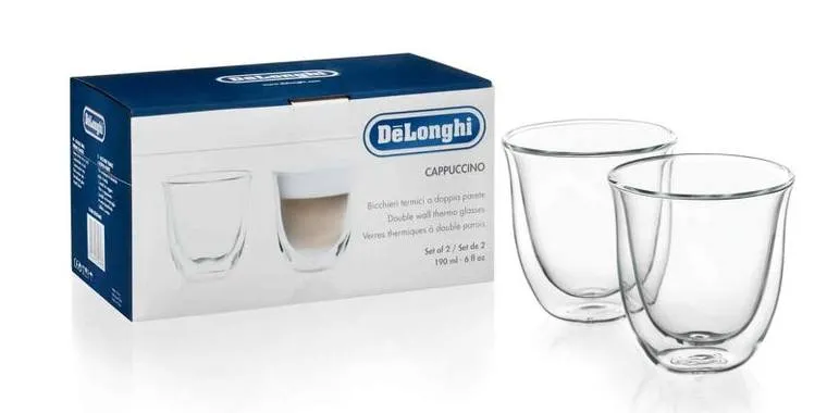 Стаканы для капучино De'Longhi 190ml 2pcs, Прозрачный