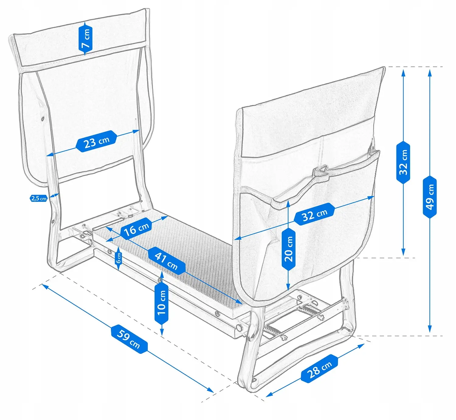 Scaun de gradina 2 in 1/genunchier JUMI