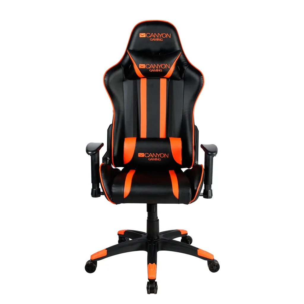 Scaun Gaming Canyon Fobos, PU Piele, Negru/Portocaliu