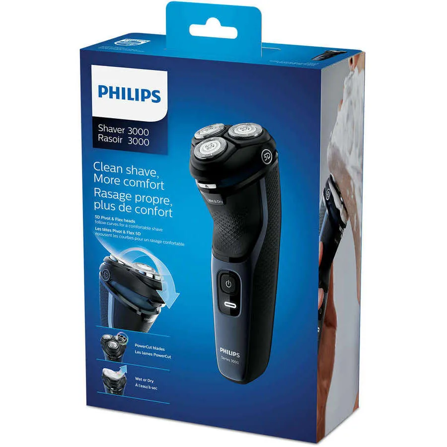 Aparat de ras electric PHILIPS Shaver series 3000 S3134/51, Negru