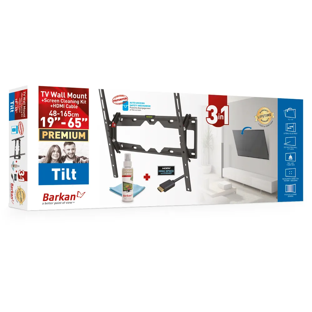 Suport înclinat pe perete BARKAN CM310+, Negru