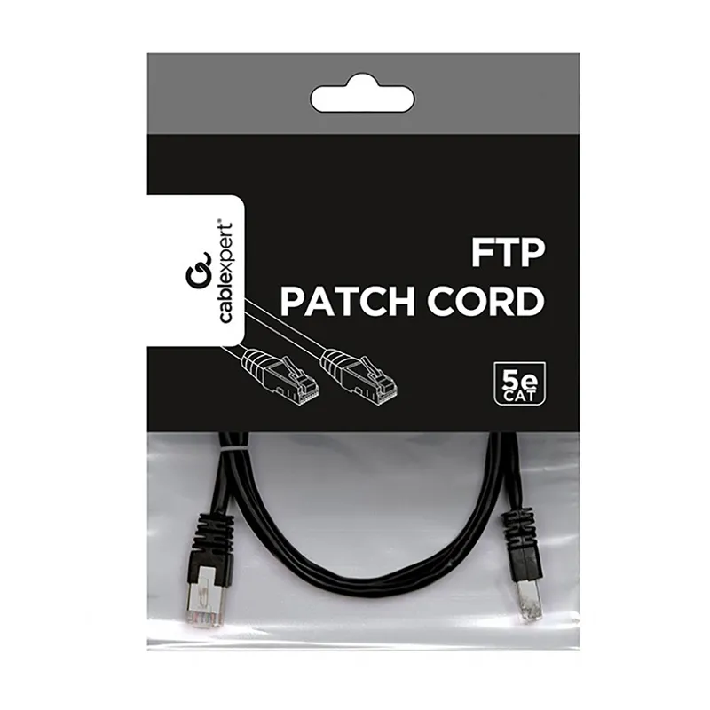 Patch cord Cablexpert PP22-0.5M/BK, Cat5e FTP, 0,5m, Negru