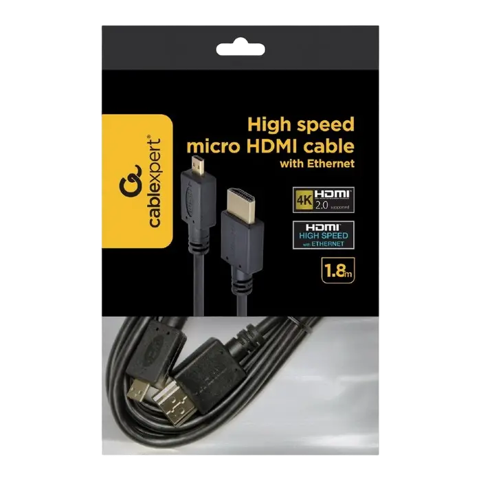 Cablu Video Cablexpert CC-HDMID-6, HDMI (M) - micro-HDMI (M), 1.8 m, Negru