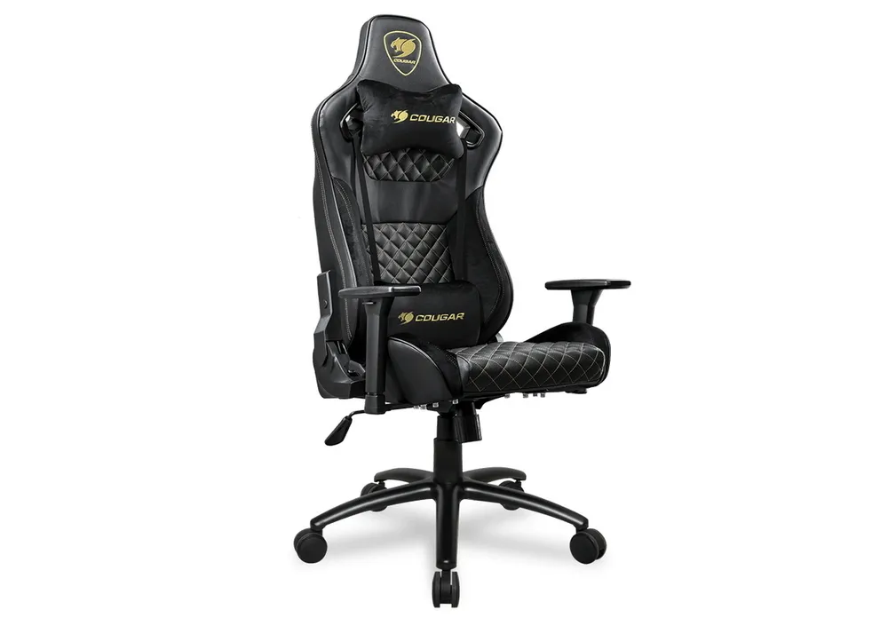 Gaming Chair Cougar EXPLORE S Royal Black/Gold, User max load up to 120kg / height 155-190cm