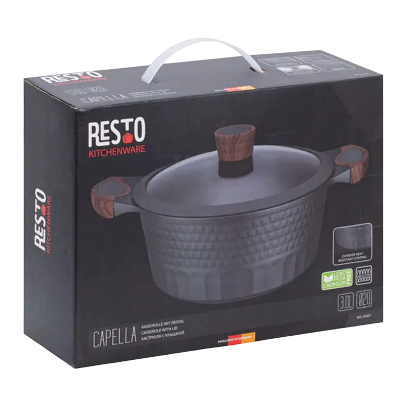 Cratiță RESTO 93501, 3L, Negru