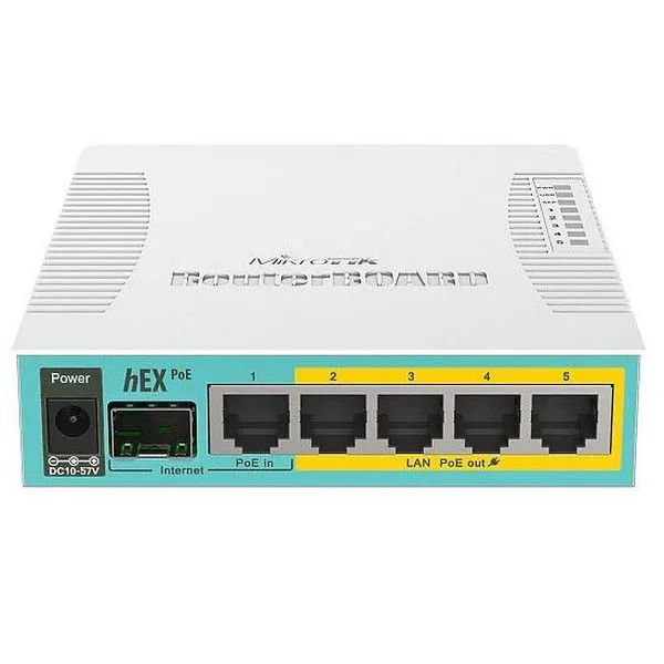 Маршрутизатор MikroTik hEX PoE, Белый