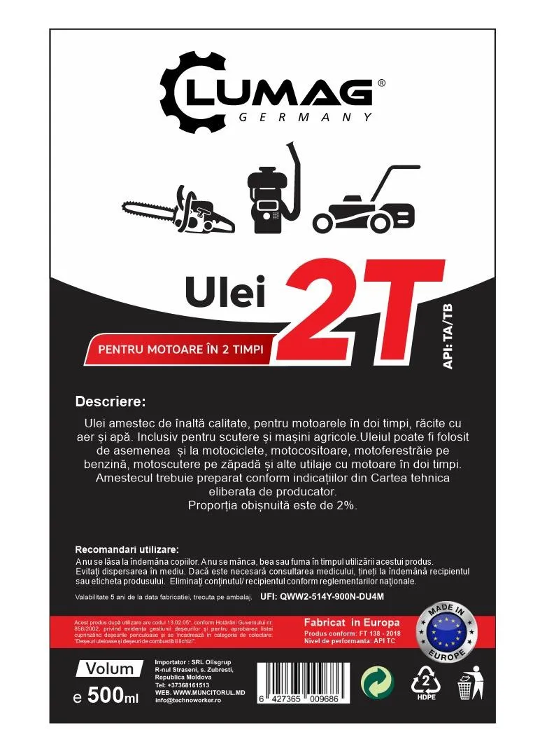 Ulei Lumag 2T 0.5 L (Made in EU)