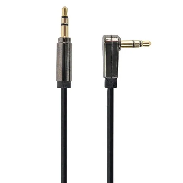 Audio Adaptor Cablexpert CCAP-444L-0.75M, 3.5mm 3-pin (M) - 3.5mm 3-pin (M), 0,75m, Negru