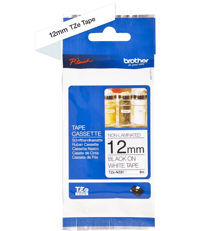 Картридж с лентой Brother TZe-N231, 12 мм x 8 м