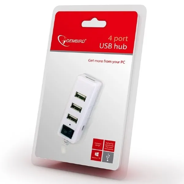 Adaptor Hub Gembird UHB-U2P4-21, Alb