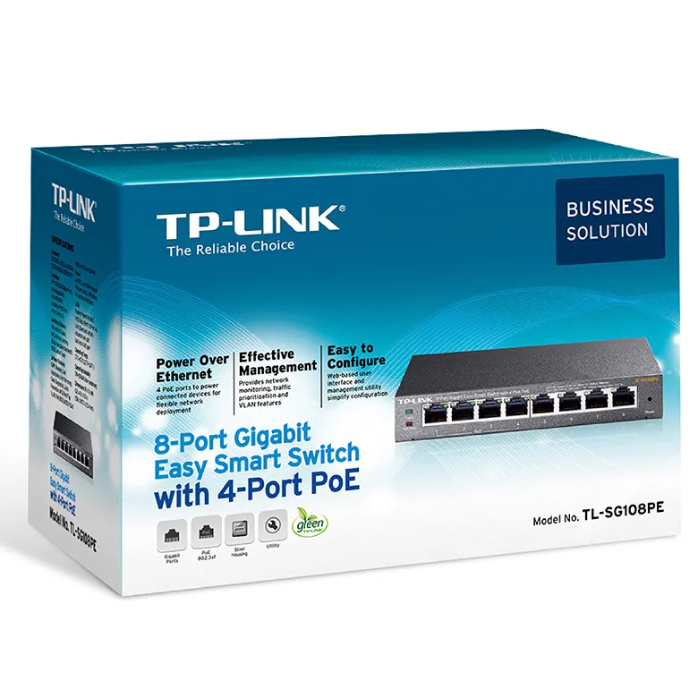 PoE коммутатор TP-LINK TL-SG108PE, 4x IEEE 802.3af