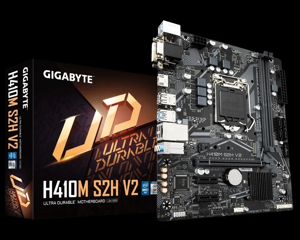 Материнская плата Gigabyte H410M S2H V2, LGA1200, Intel H470, Micro-ATX