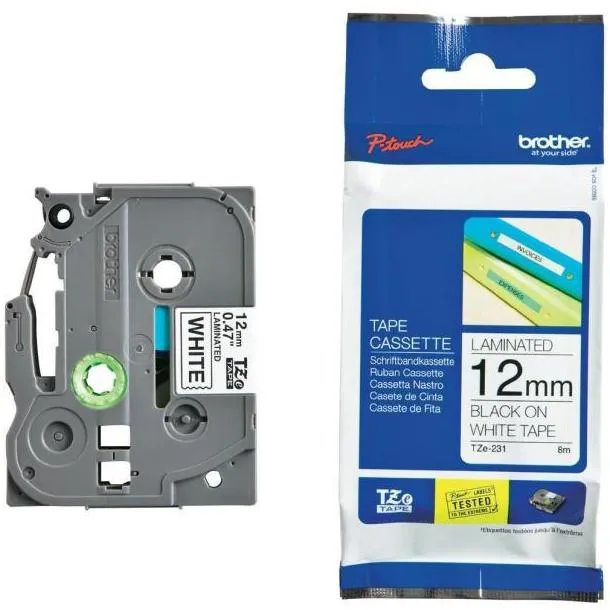 Картридж с лентой Brother TZe-N231, 12 мм x 8 м