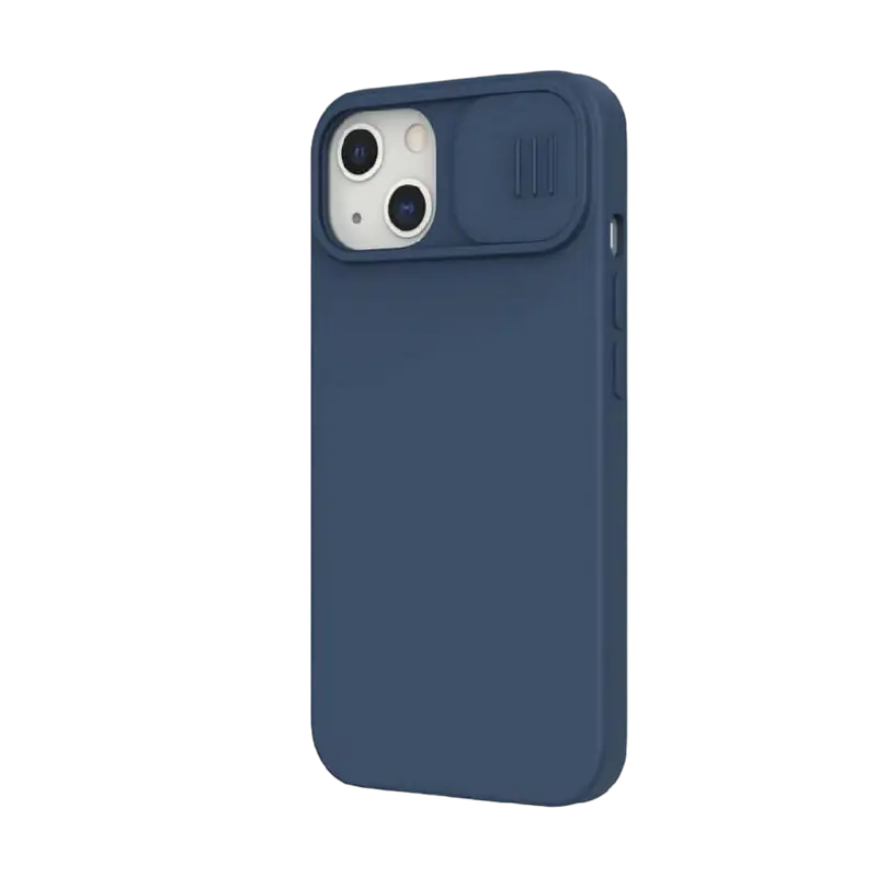 Чехол Nillkin iPhone 13, CamShield Silky Silicone, Темно-синий