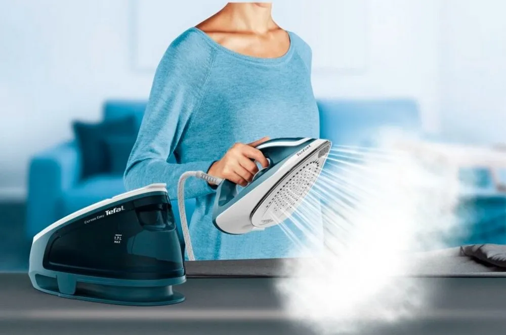 Fier de călcat cu generator de abur Tefal SV6131E0, 2200W, Albastru deschis
