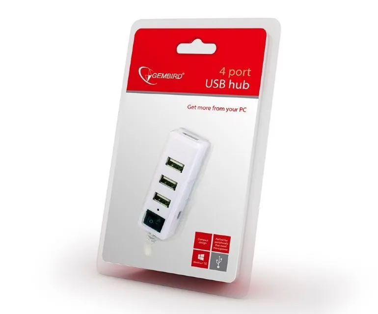 Adaptor Hub Gembird UHB-U2P4-21, Alb