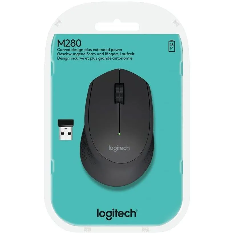 Беcпроводная мышь Logitech M280, Чёрный