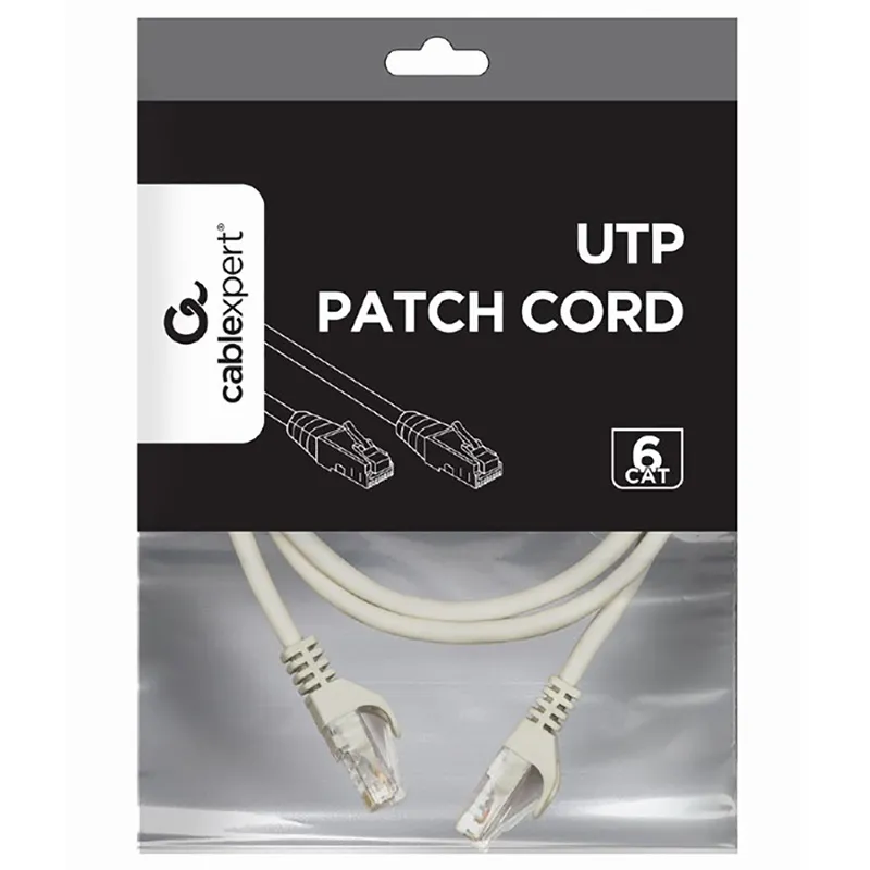 Patch cord Cablexpert PP6U-1M, Cat6 UTP, 1m, Gri