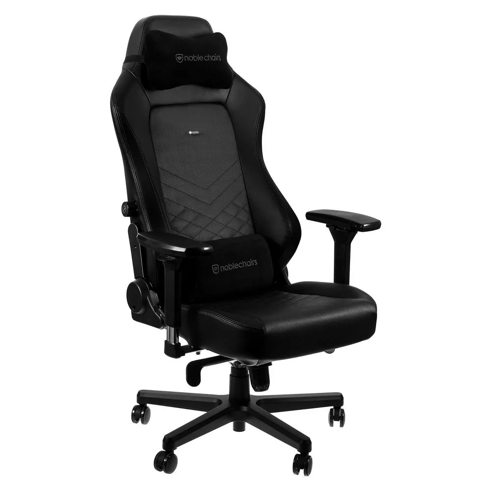 Scaun Gaming Noblechairs Hero, PU Piele, Negru/Alb