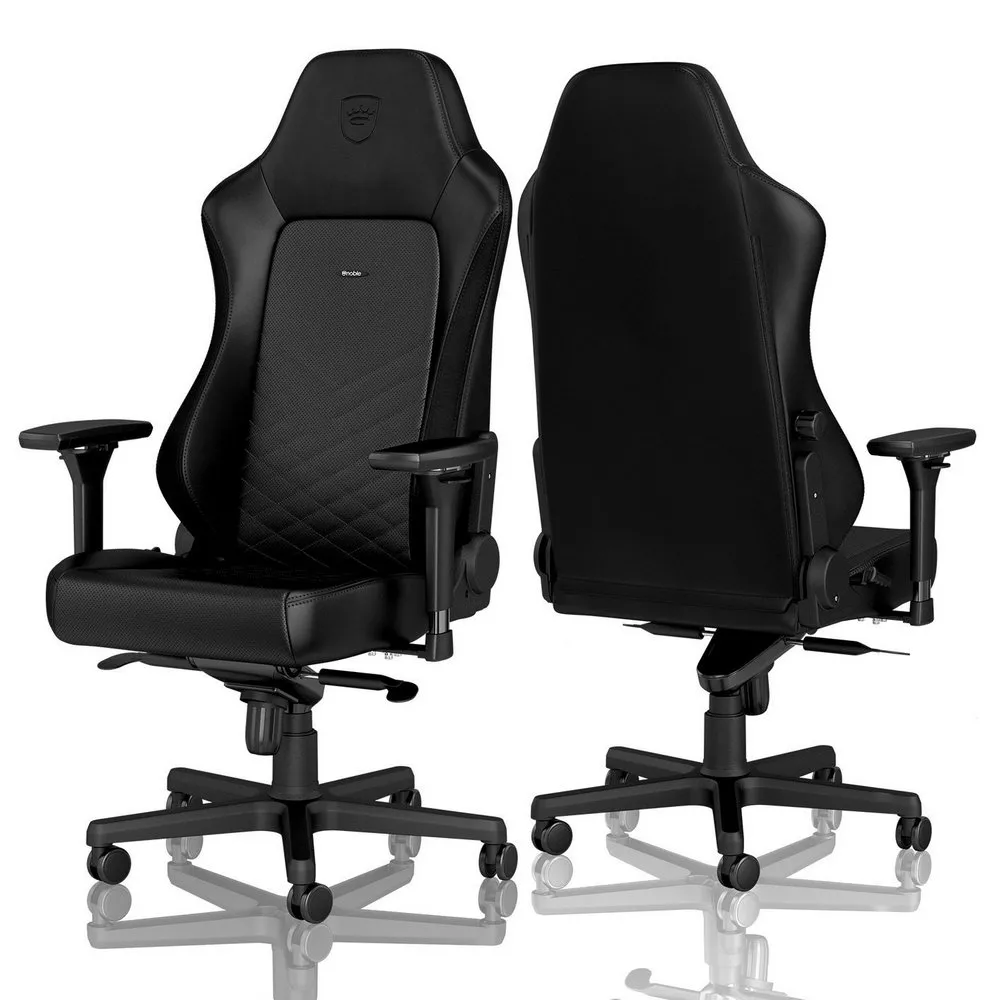 Scaun Gaming Noblechairs Hero, PU Piele, Negru/Alb