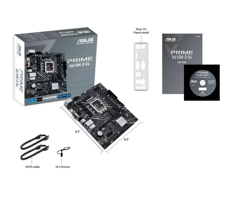 Материнская плата ASUS PRIME H610M-D D4, LGA1700, Intel B610, Micro-ATX